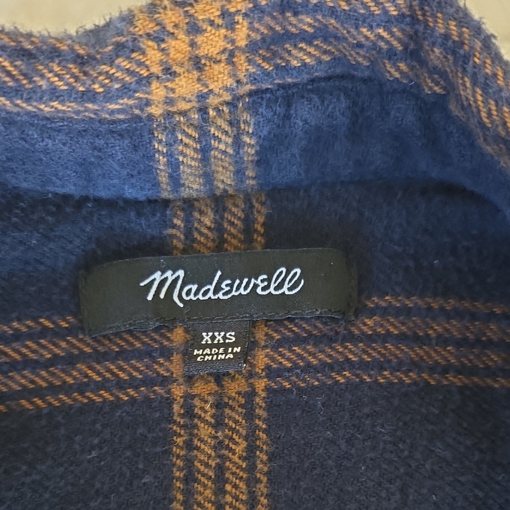 Madewell Navy and Brown Checkered Shirt Jacket - Picture 3 of 4